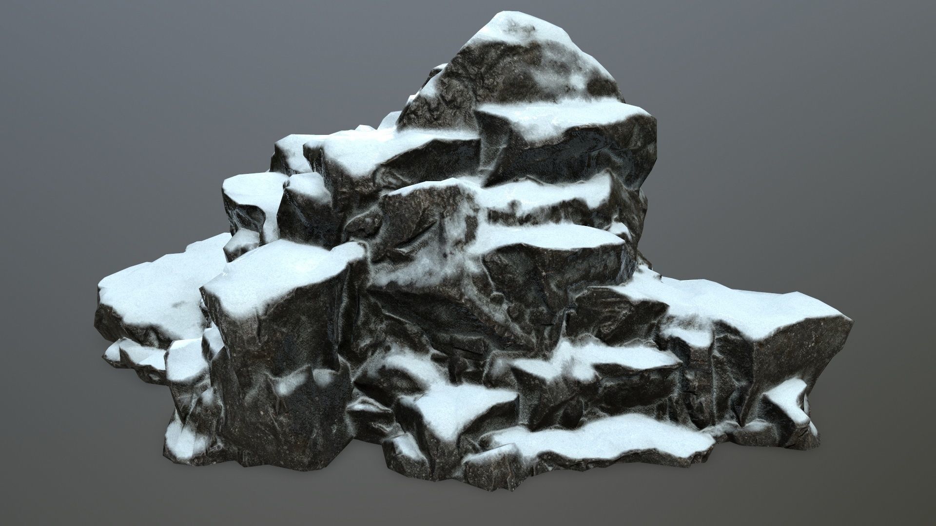 snow rocks Low-poly 3D model_19