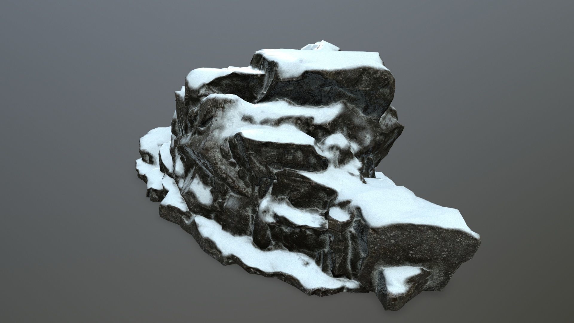 snow rocks Low-poly 3D model_7