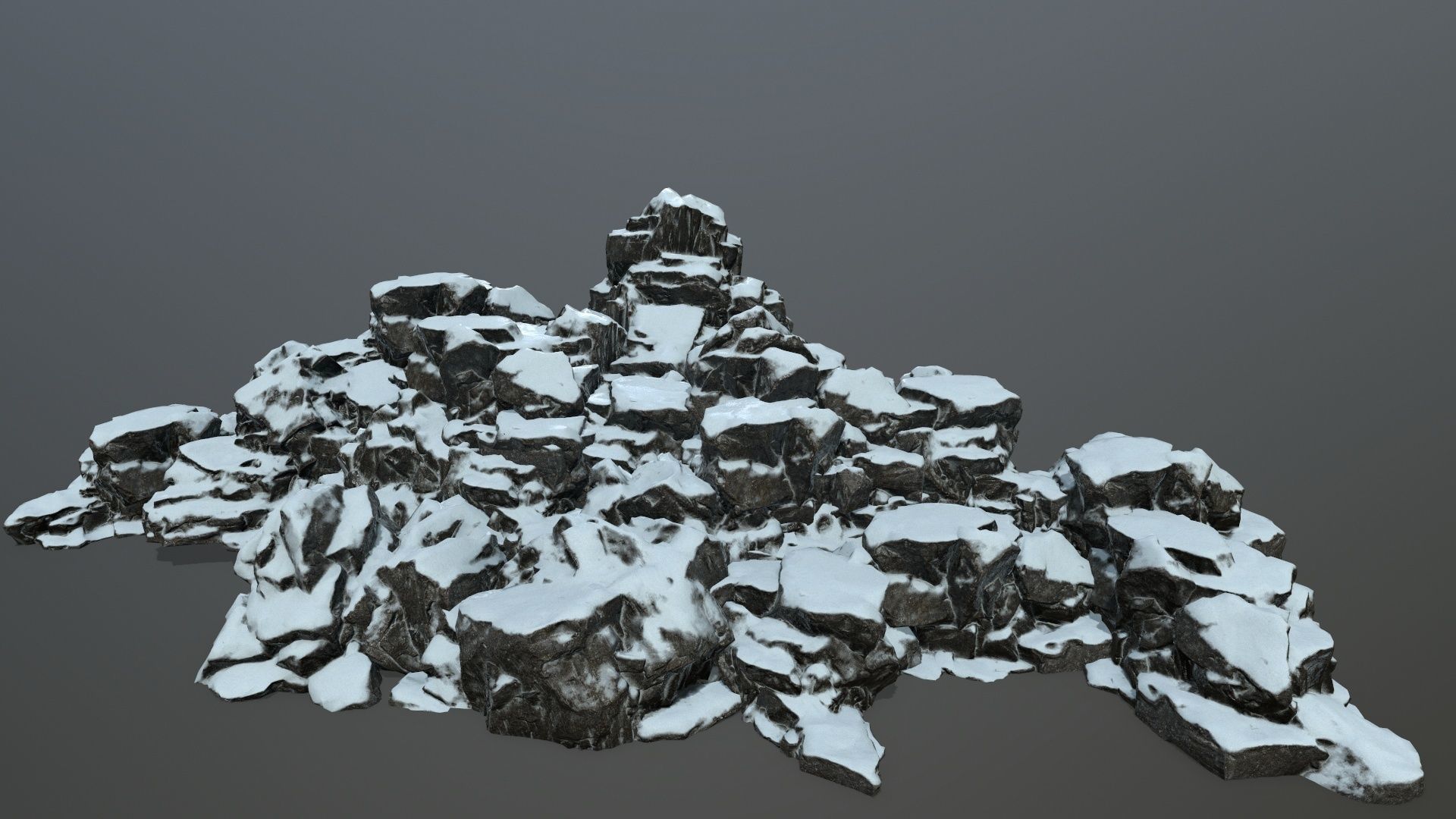 snow rocks Low-poly 3D model_31