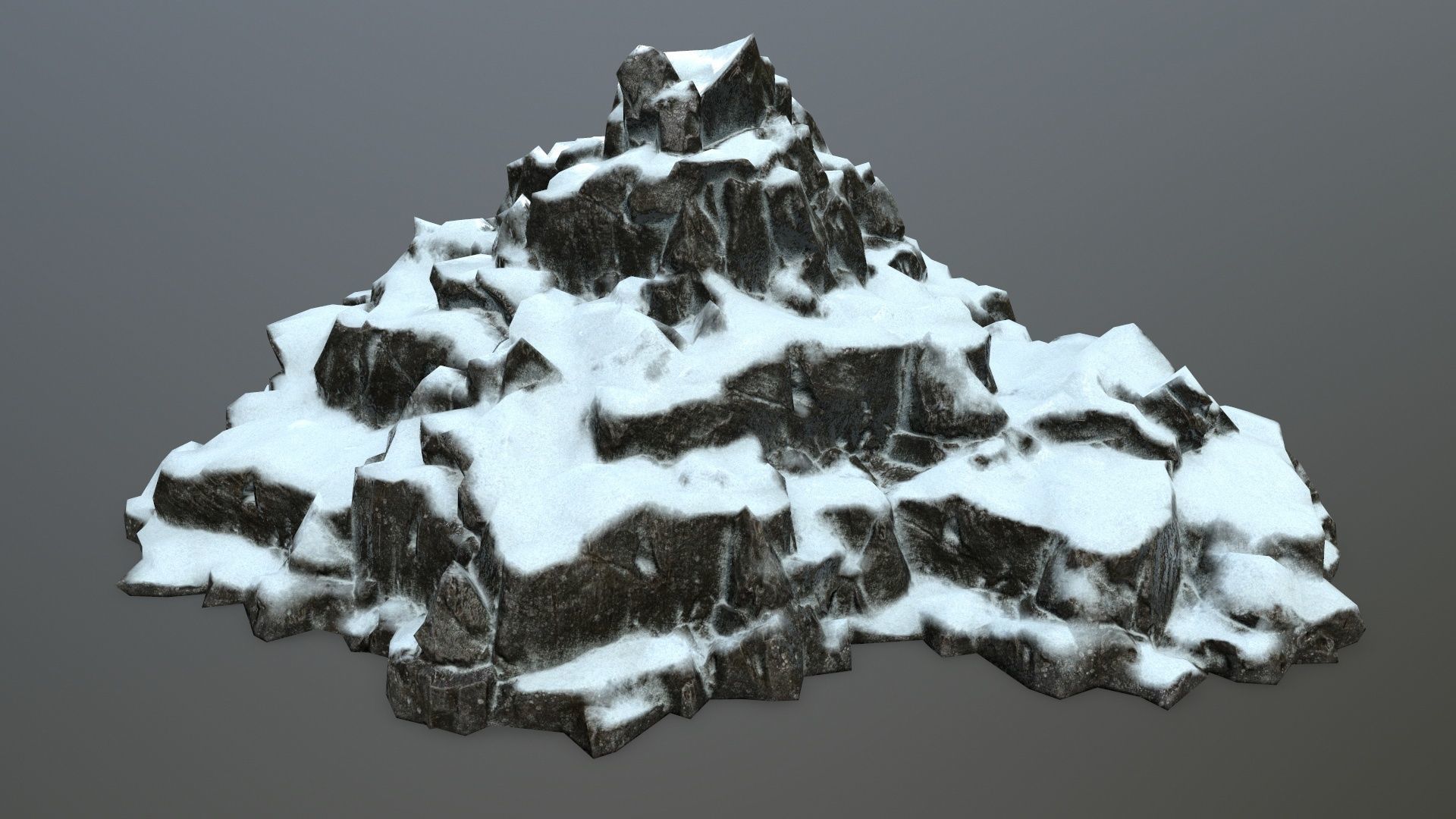snow rocks Low-poly 3D model_33