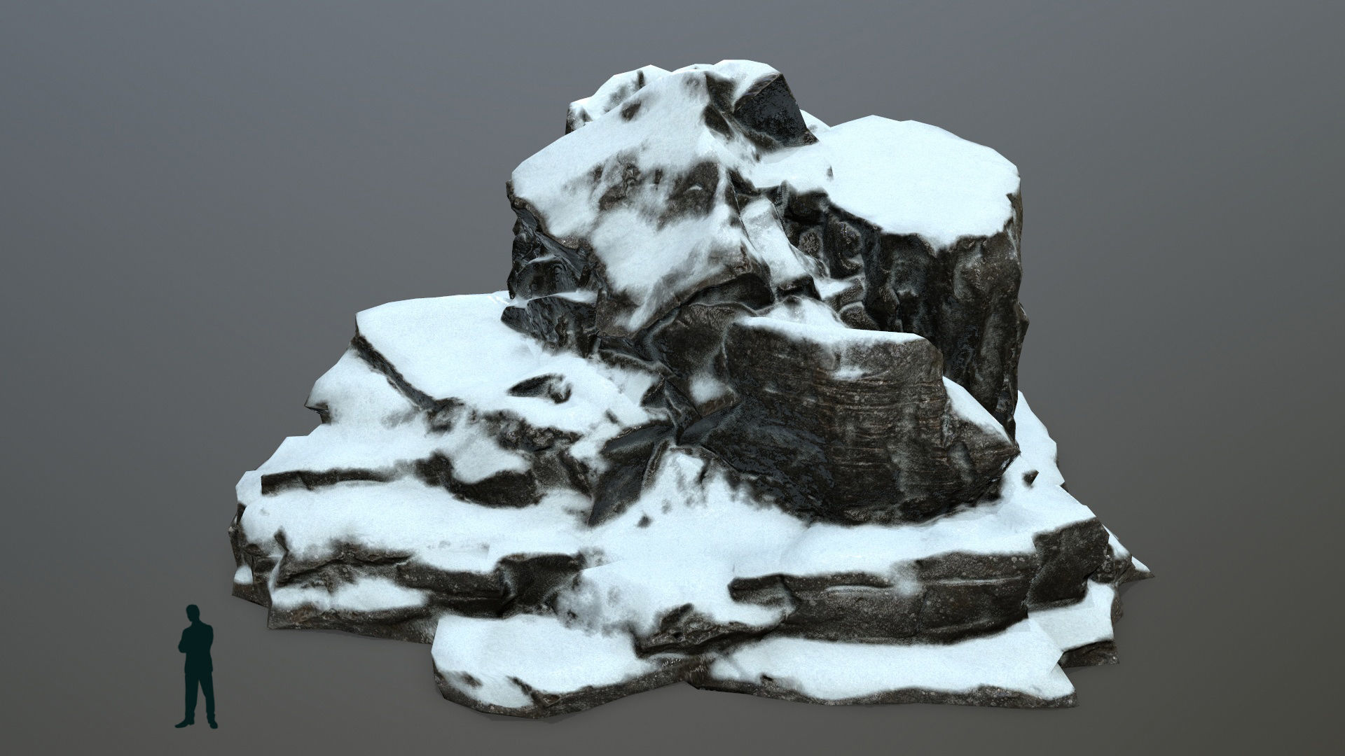 snow rocks Low-poly 3D model_1