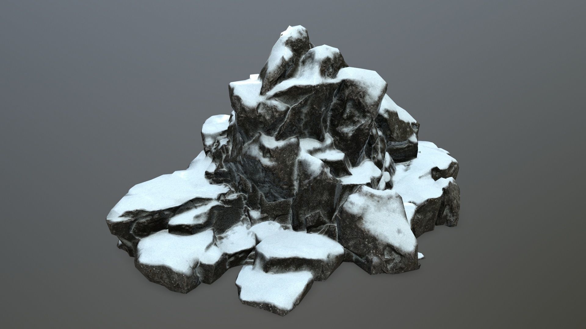 snow rocks Low-poly 3D model_30
