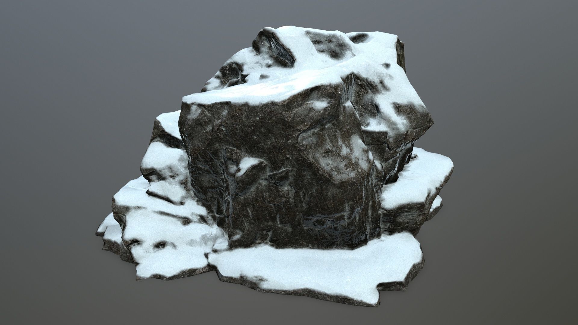 snow rocks Low-poly 3D model_4