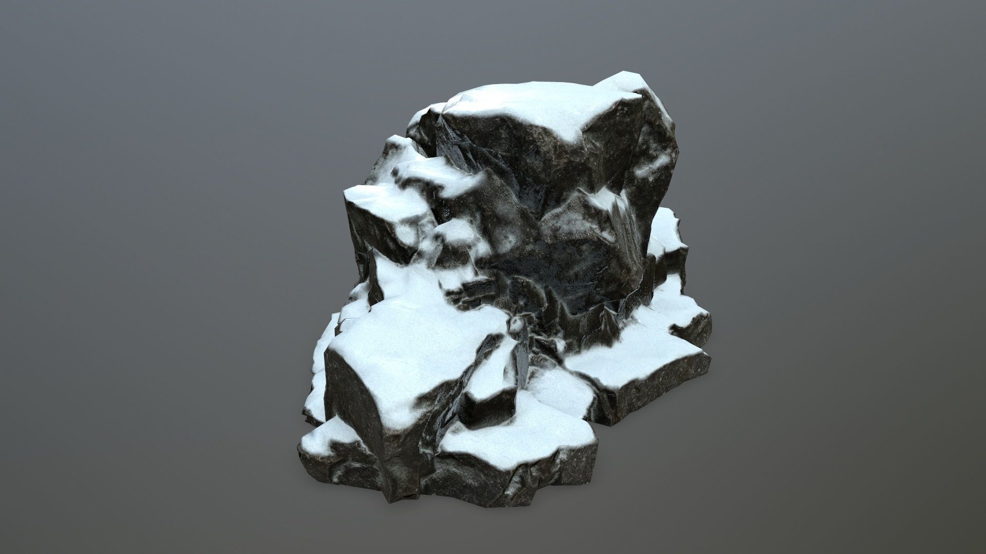 snow rocks Low-poly 3D model_6