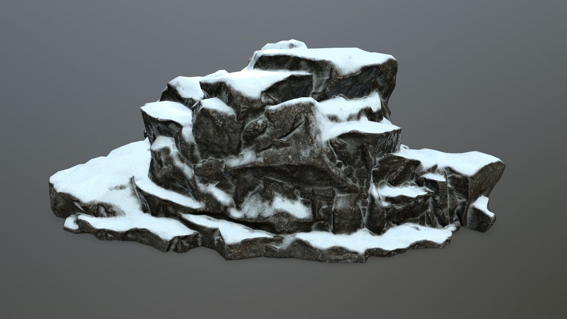snow rocks Low-poly 3D model_8