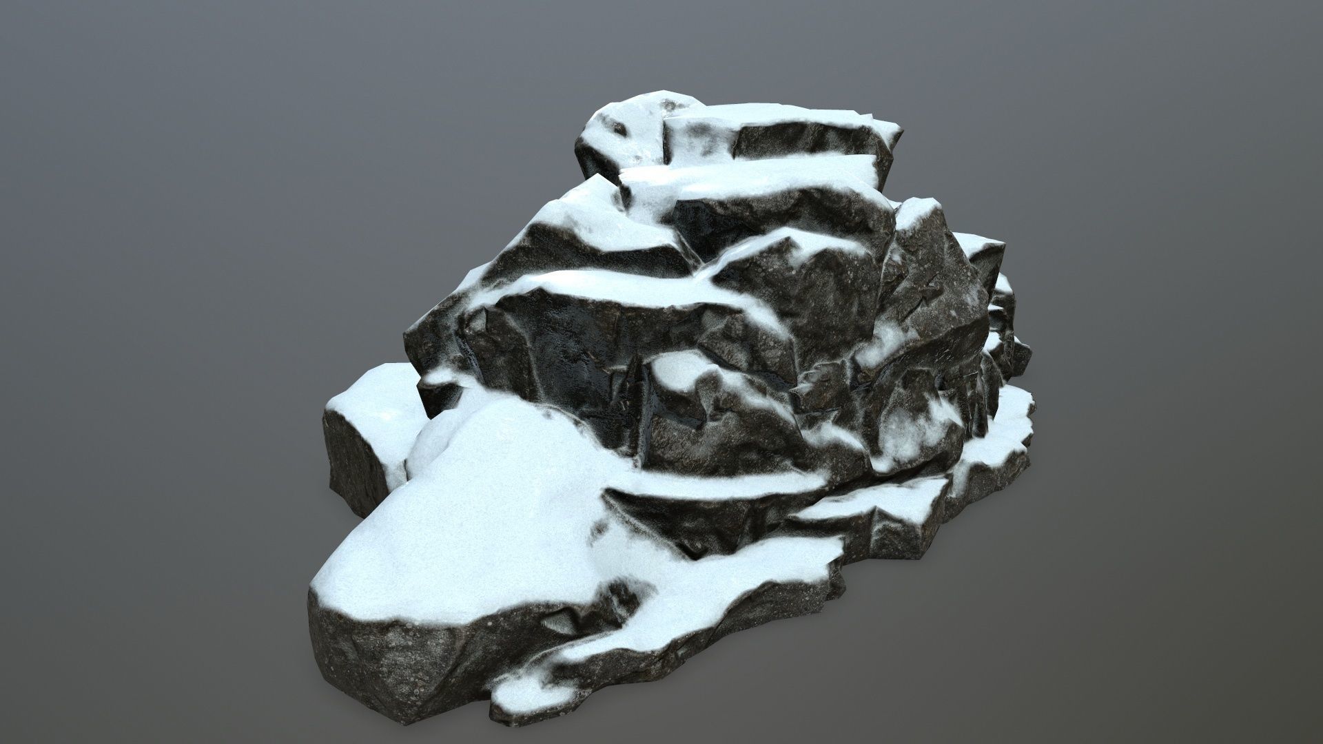 snow rocks Low-poly 3D model_9