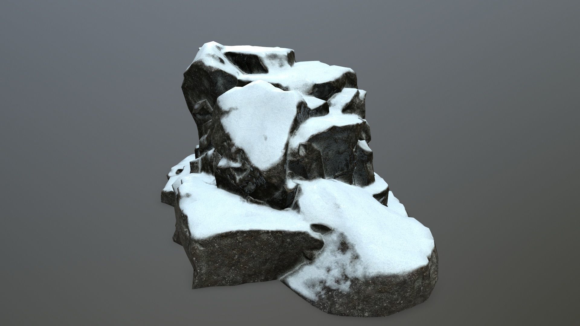 snow rocks Low-poly 3D model_12