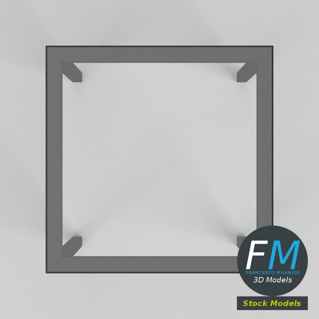 Glass top desk 3D model_6