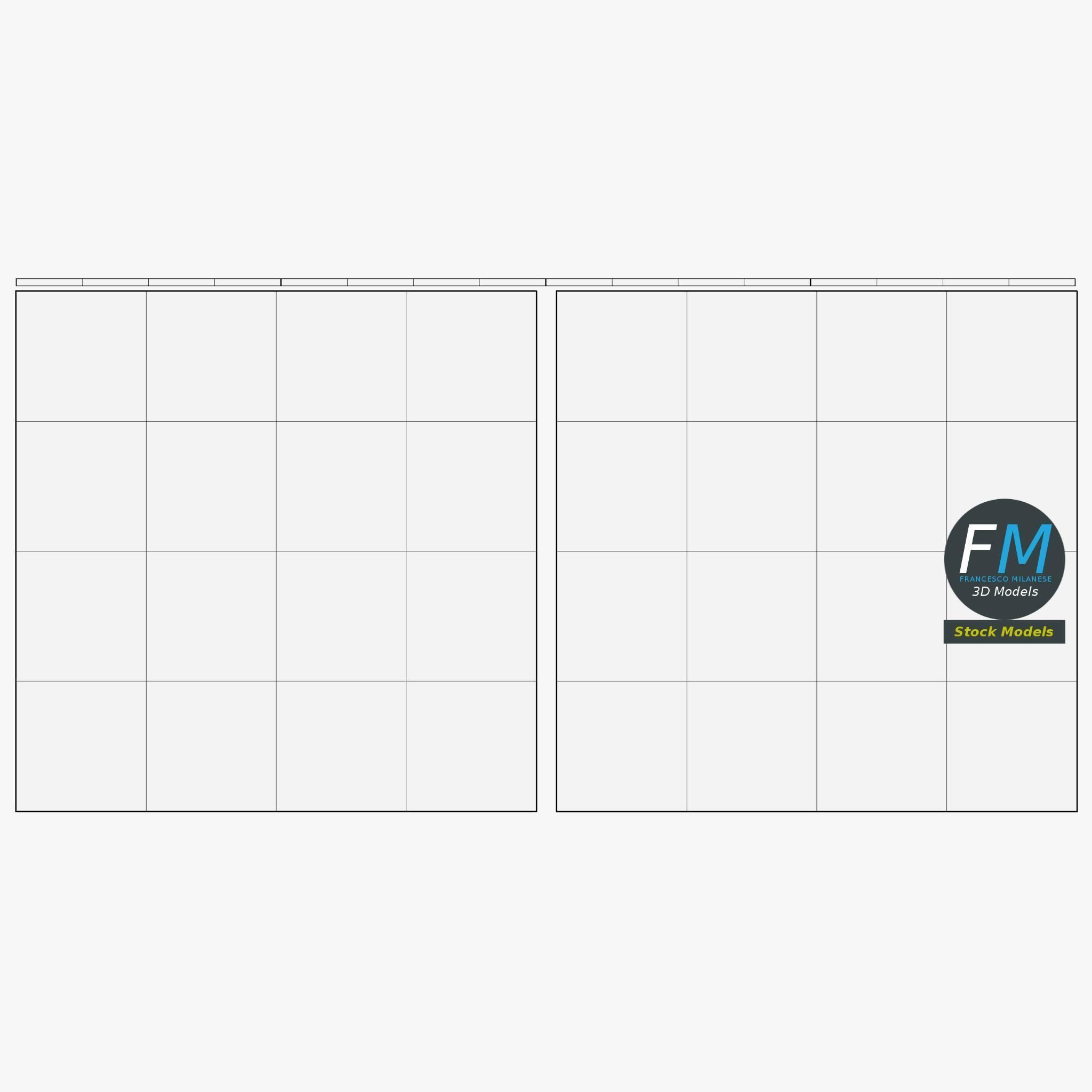 Glass top desk 3D model_12