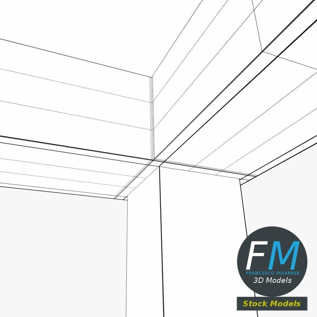 Glass top desk 3D model_8