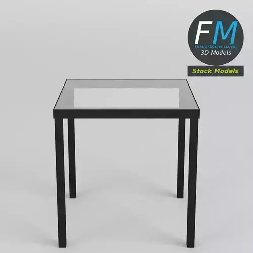 Glass top desk 3D model