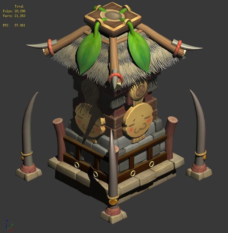 Cartoon World - Shaman Prophet God Tower 04 3D model_2