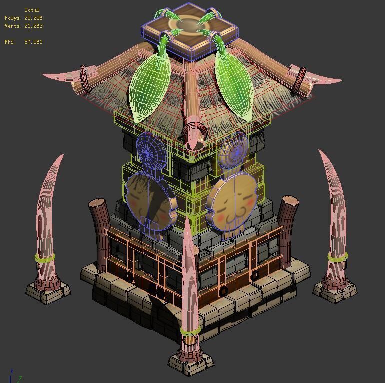 Cartoon World - Shaman Prophet God Tower 04 3D model_1