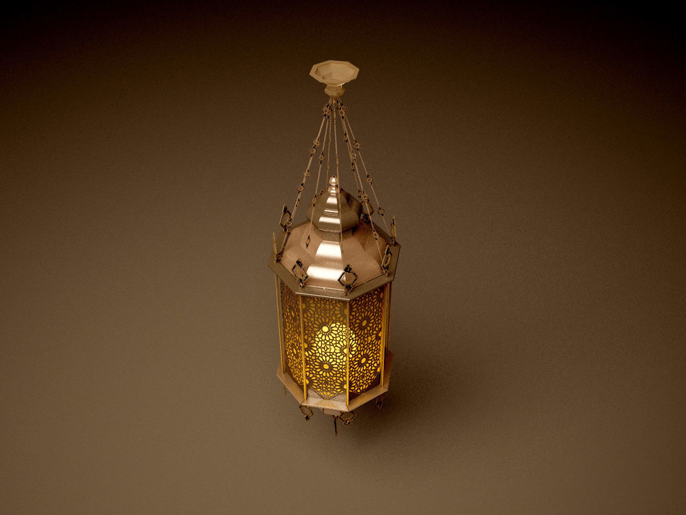 antique lantern Islamic lighting lamp  3D model_3