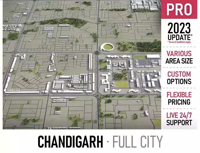 Chandigarh Low-poly 3D model