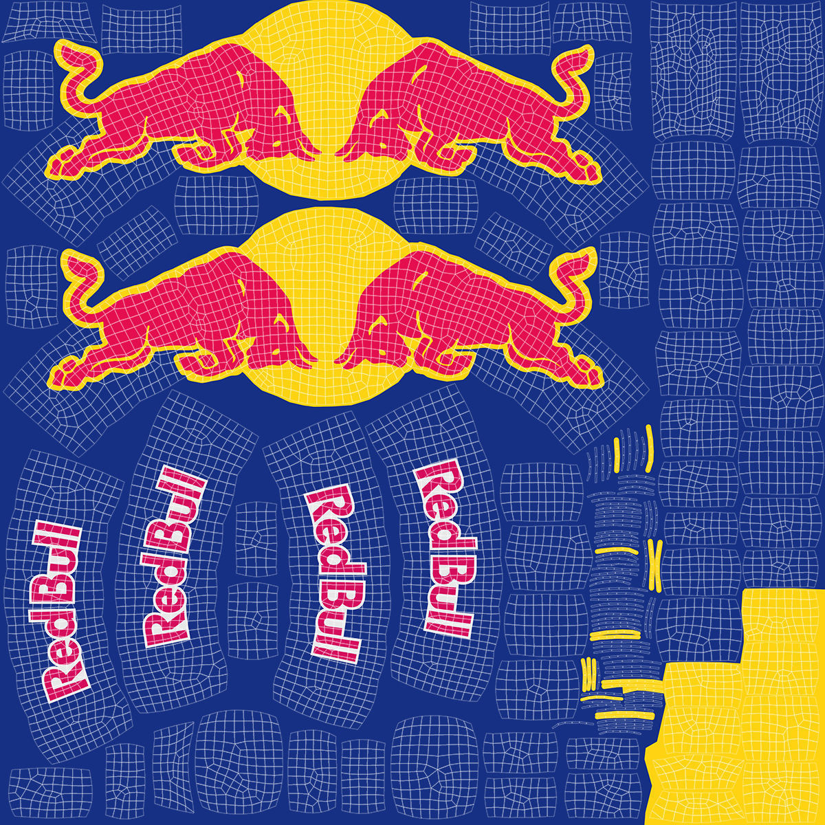 Red Bull Inflatable Arch Low-poly 3D model_5