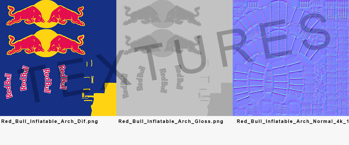 Red Bull Inflatable Arch Low-poly 3D model_4