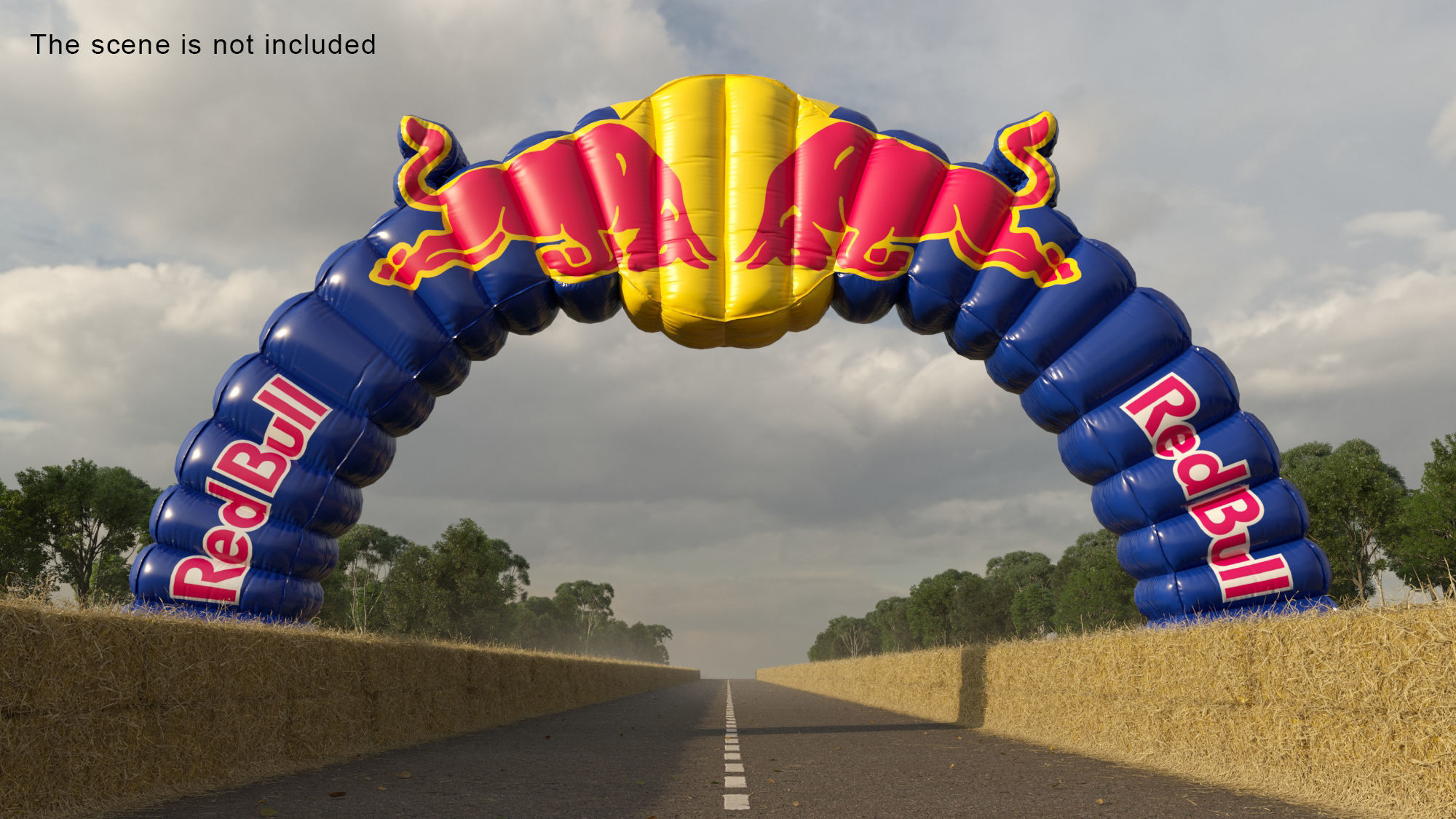 Red Bull Inflatable Arch Low-poly 3D model_1