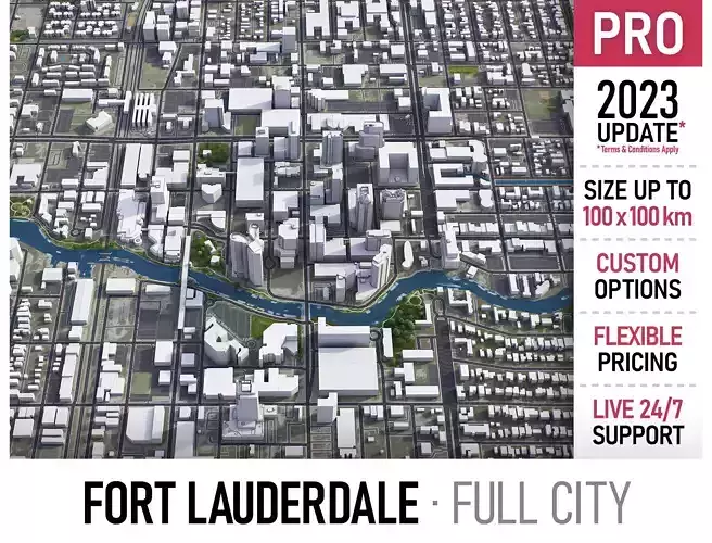 Fort Lauderdale Low-poly 3D model