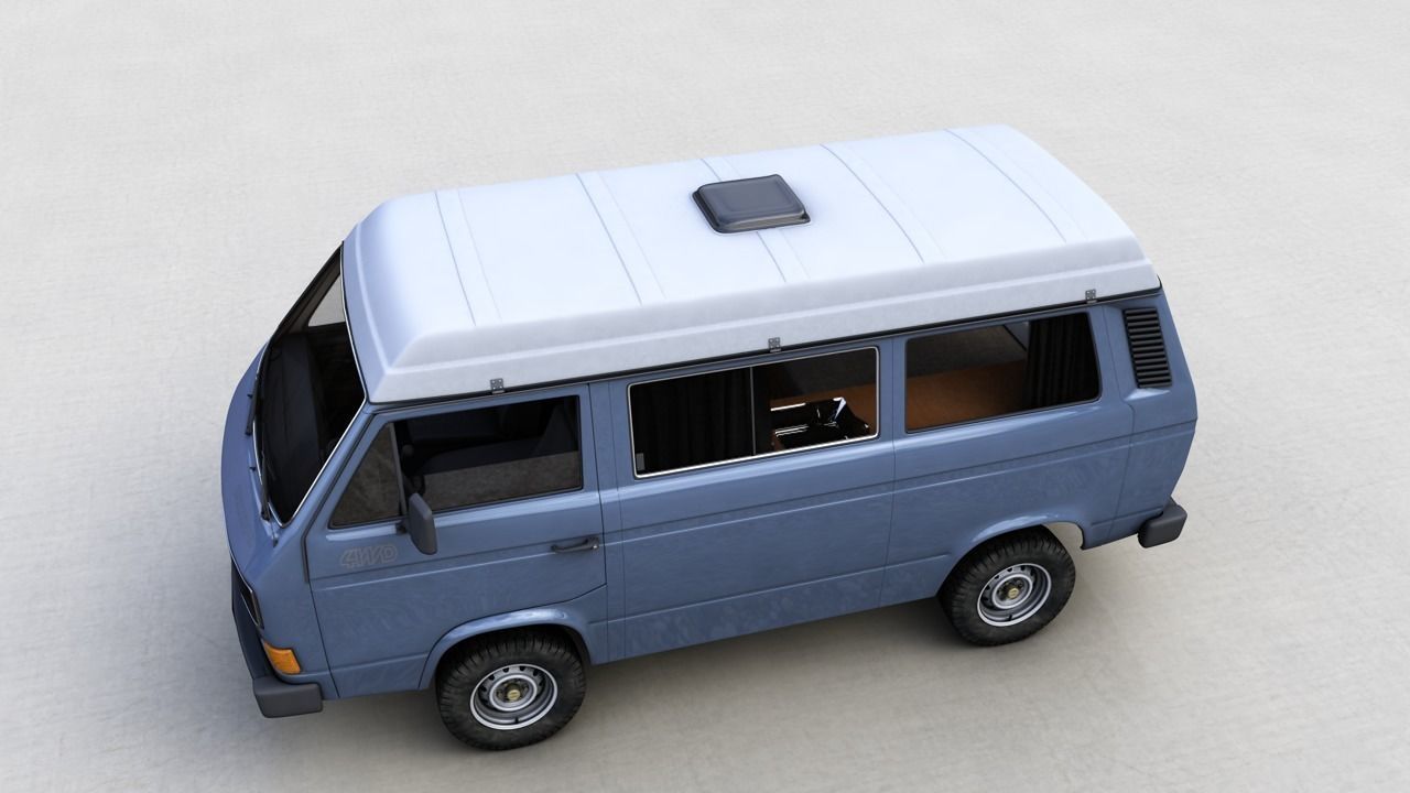 VOLKSWAGEN T3 TRANSPORTER SYNCRO 4X4 1986 3D model_15