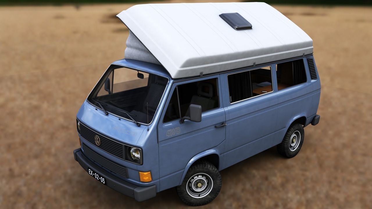 VOLKSWAGEN T3 TRANSPORTER SYNCRO 4X4 1986 3D model_7