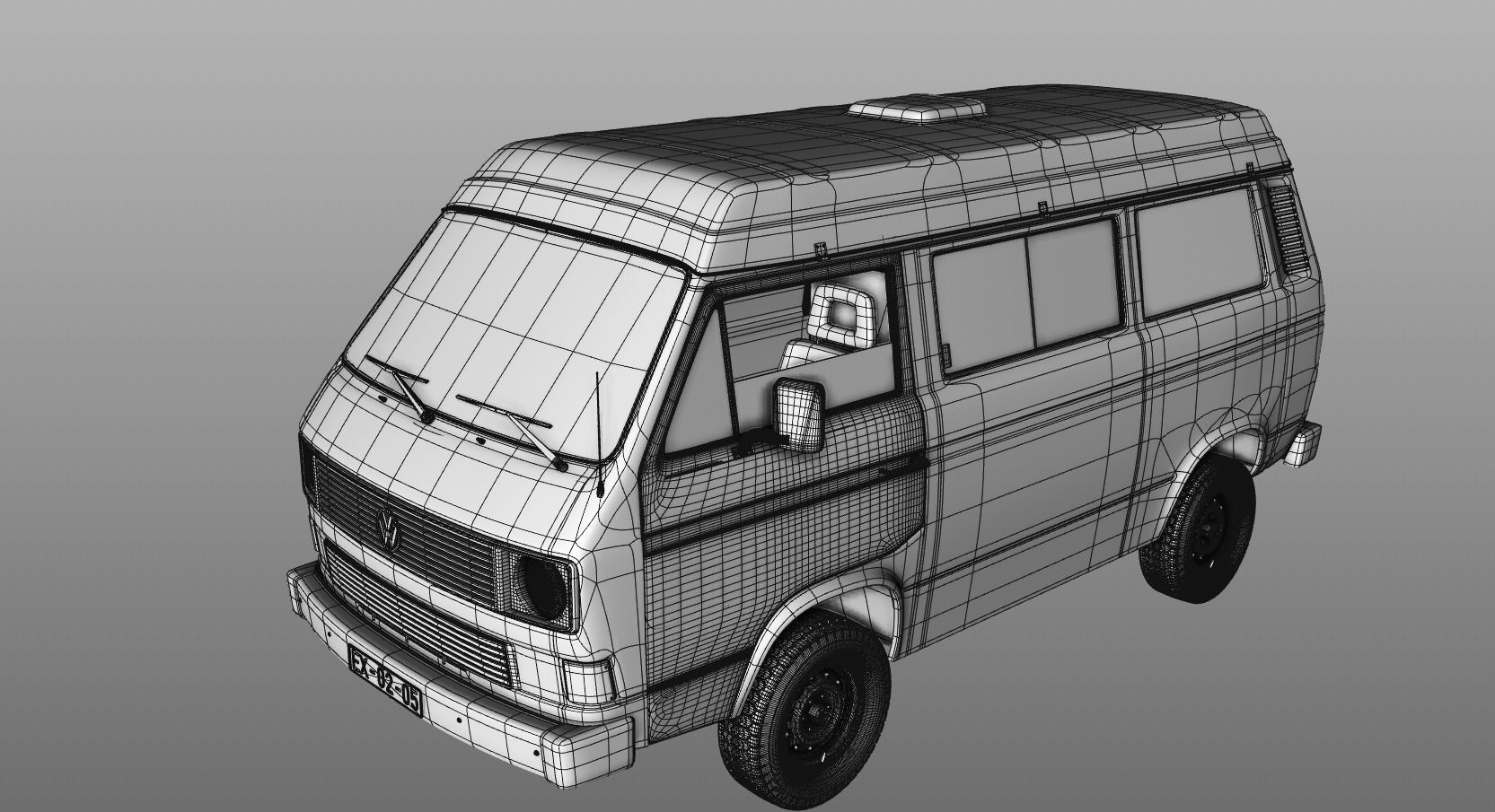 VOLKSWAGEN T3 TRANSPORTER SYNCRO 4X4 1986 3D model_16