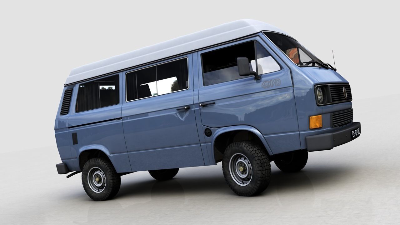 VOLKSWAGEN T3 TRANSPORTER SYNCRO 4X4 1986 3D model_12
