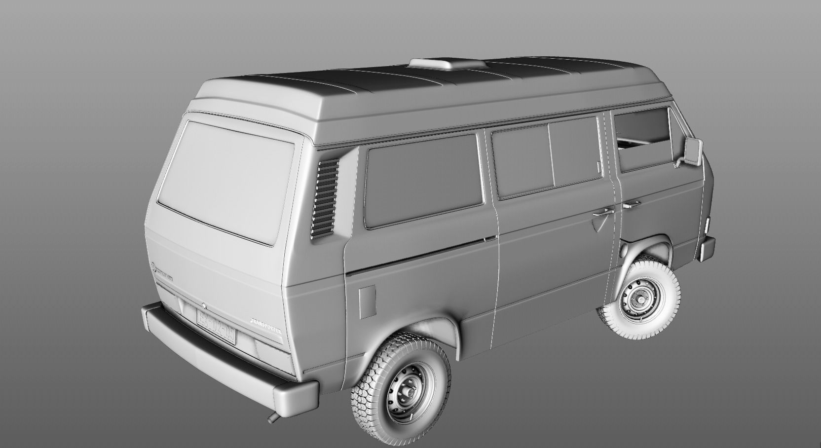 VOLKSWAGEN T3 TRANSPORTER SYNCRO 4X4 1986 3D model_18