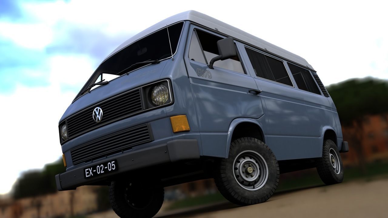 VOLKSWAGEN T3 TRANSPORTER SYNCRO 4X4 1986 3D model_5