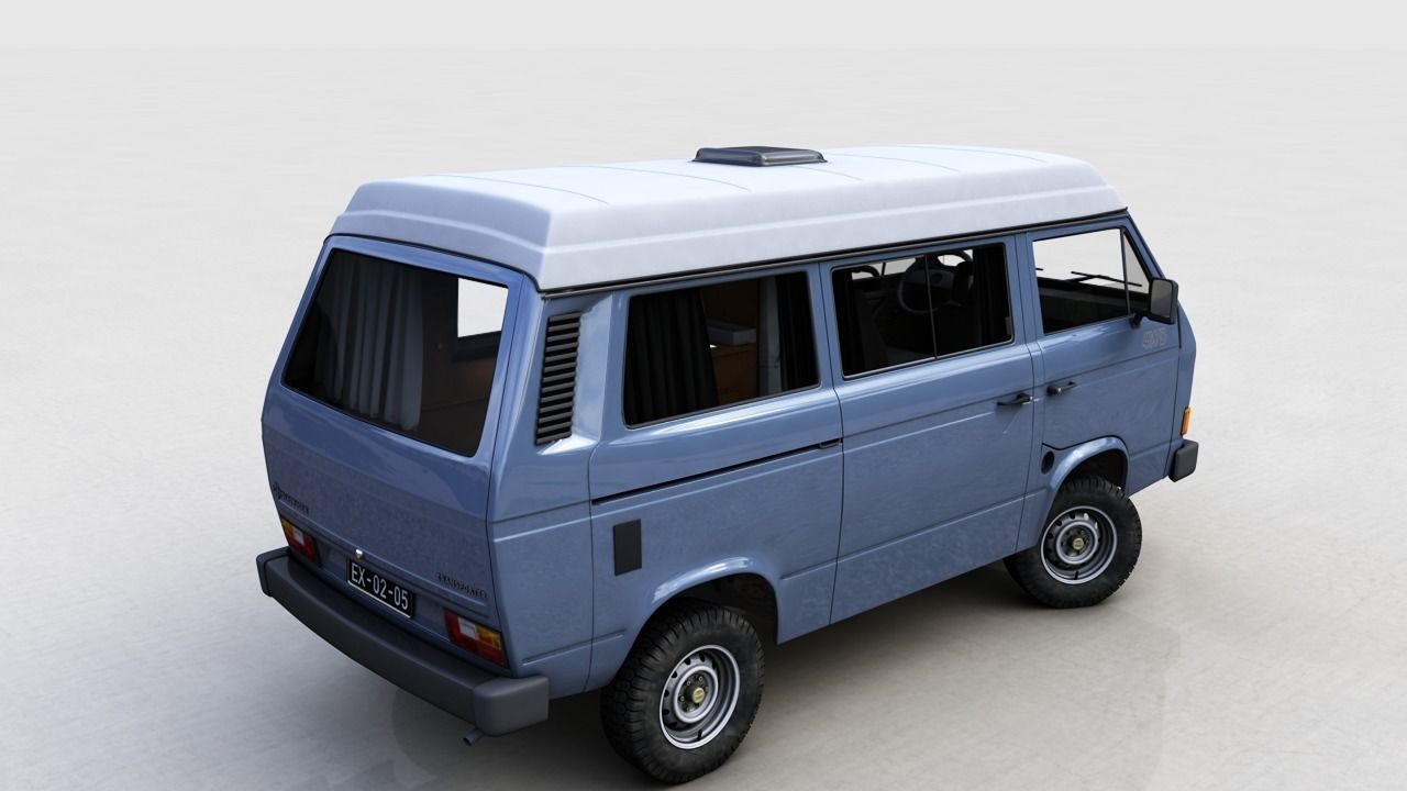 VOLKSWAGEN T3 TRANSPORTER SYNCRO 4X4 1986 3D model_10