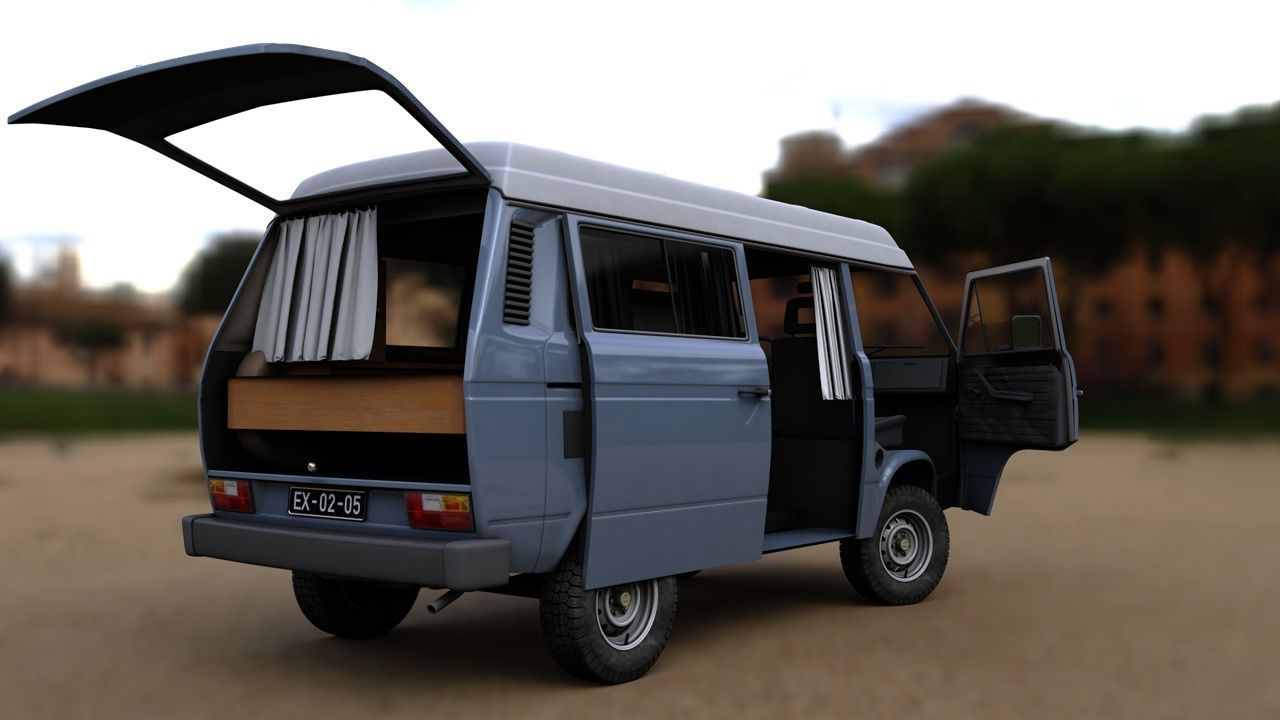 VOLKSWAGEN T3 TRANSPORTER SYNCRO 4X4 1986 3D model_6