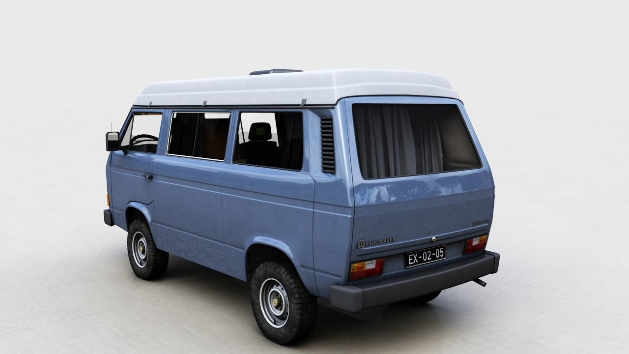 VOLKSWAGEN T3 TRANSPORTER SYNCRO 4X4 1986 3D model_14