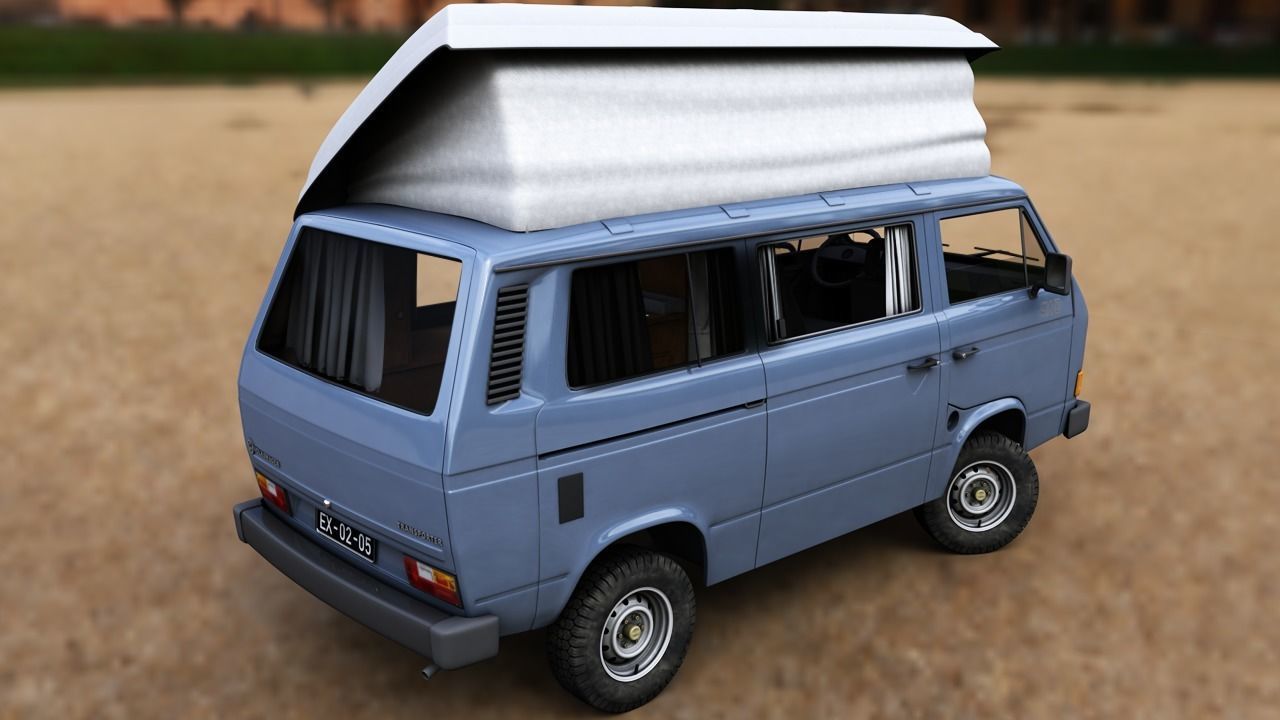 VOLKSWAGEN T3 TRANSPORTER SYNCRO 4X4 1986 3D model_8