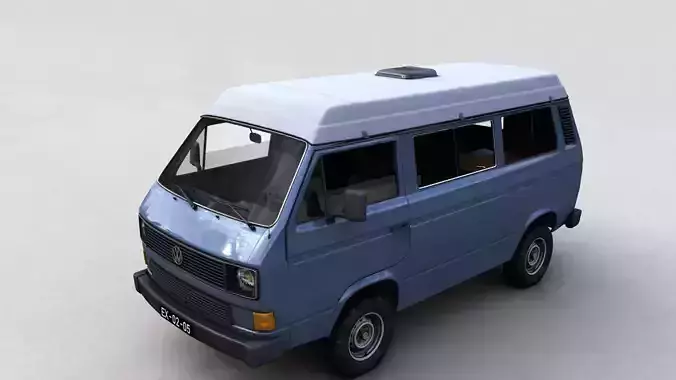 VOLKSWAGEN T3 TRANSPORTER SYNCRO 4X4 1986 3D model