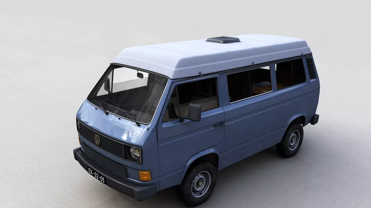 VOLKSWAGEN T3 TRANSPORTER SYNCRO 4X4 1986 3D model_0