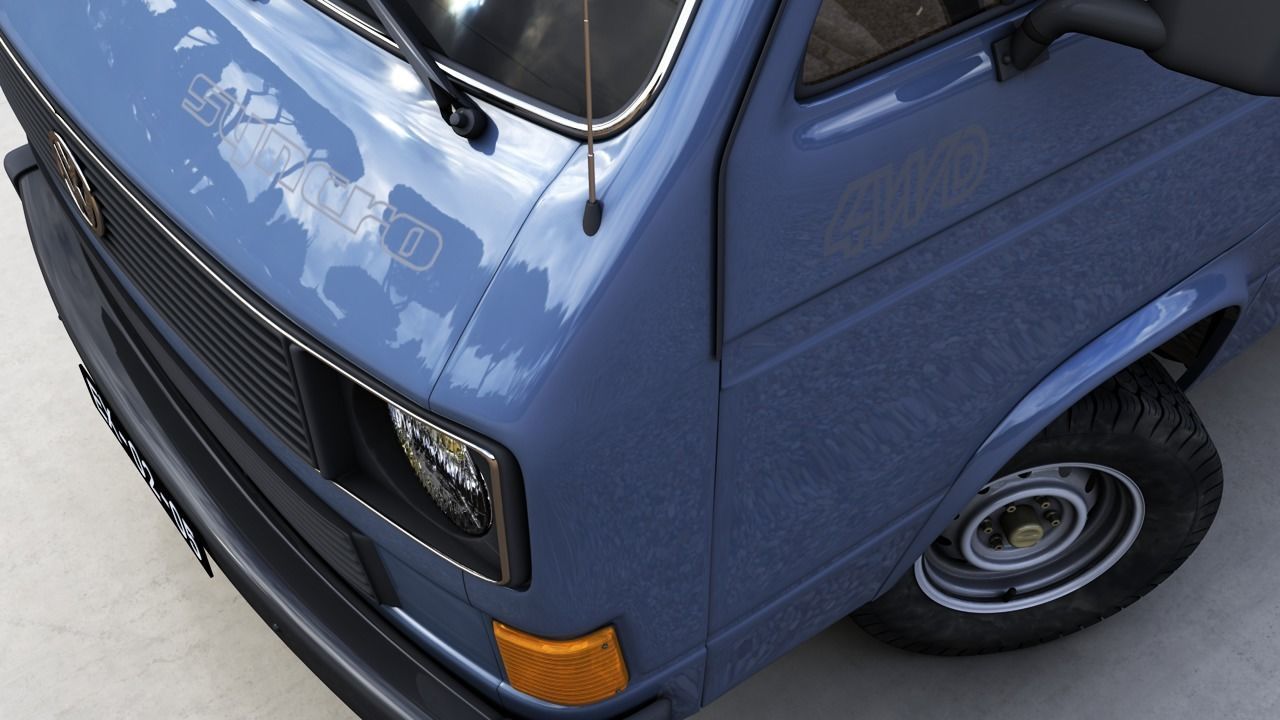 VOLKSWAGEN T3 TRANSPORTER SYNCRO 4X4 1986 3D model_1