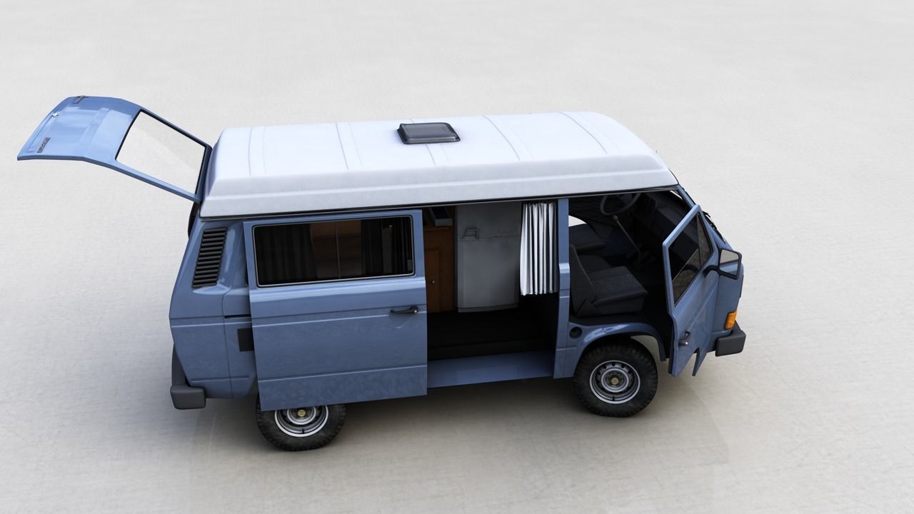VOLKSWAGEN T3 TRANSPORTER SYNCRO 4X4 1986 3D model_3
