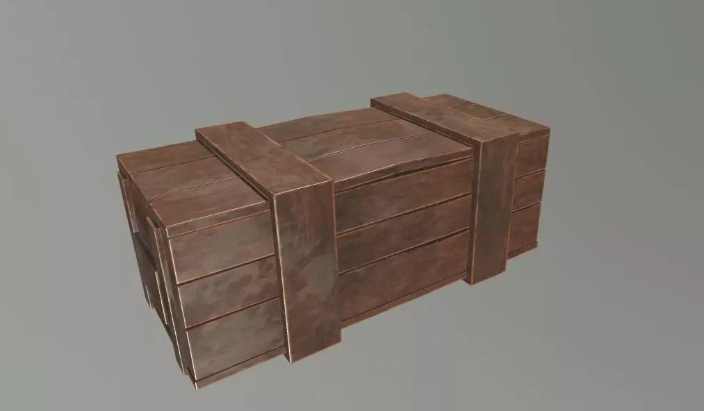 Wooden Crate 1 game ready 3d model Low-poly 3D model Free low-poly 3D model_0