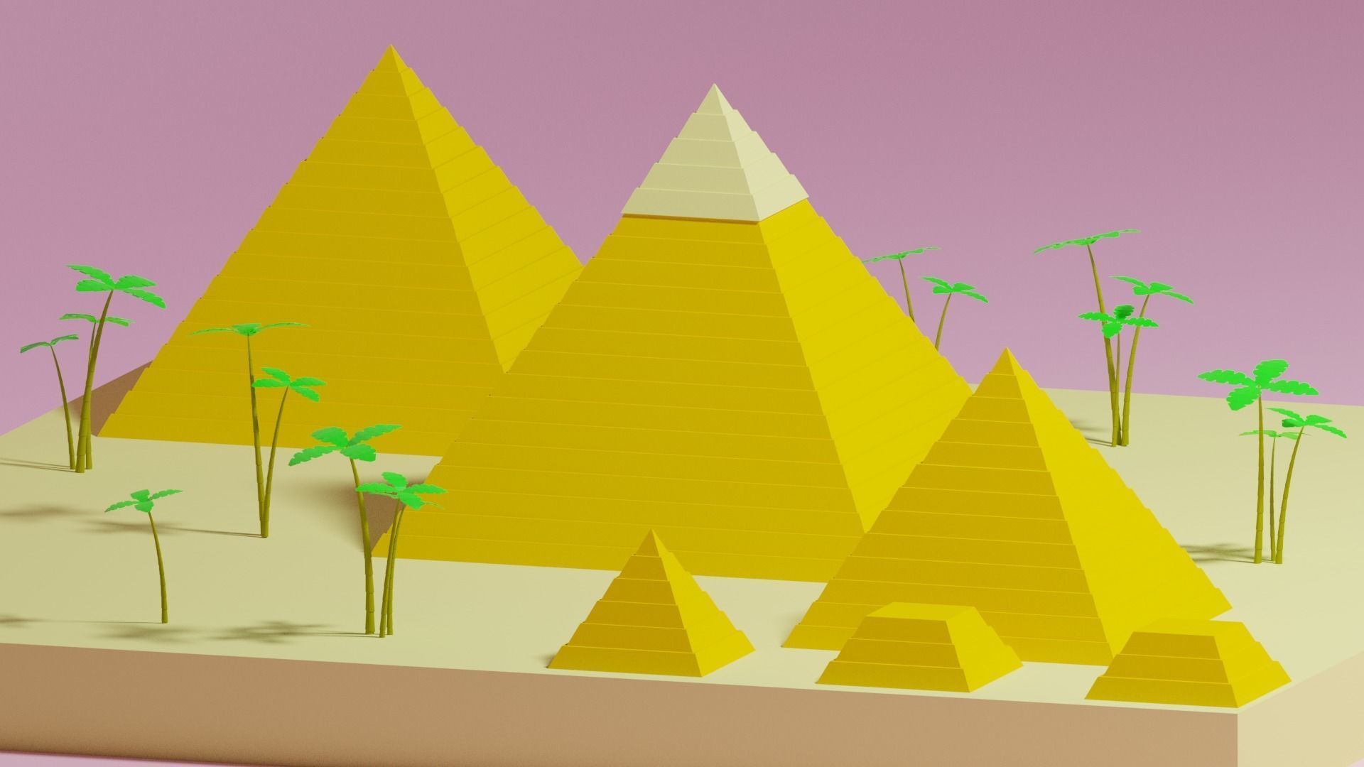 Cartoon Egyptian Pyramid 3D model_1