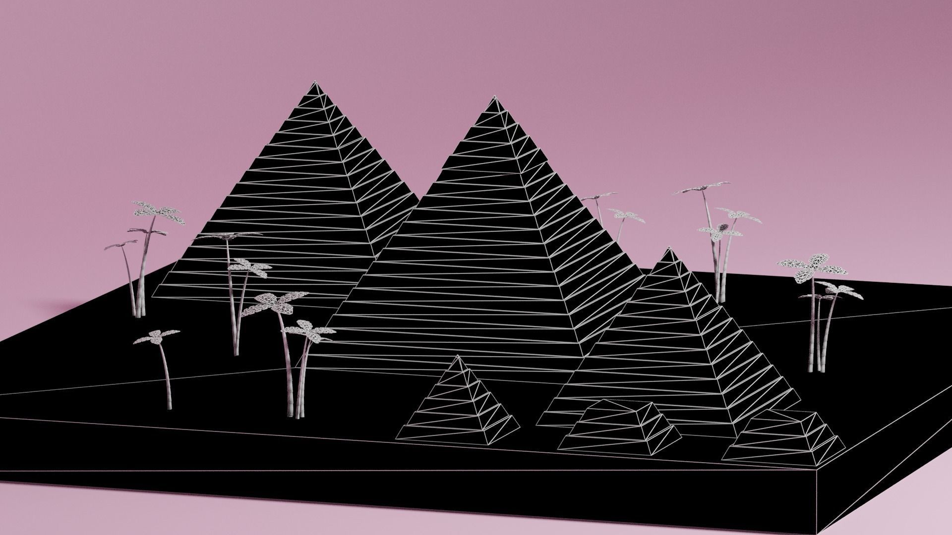 Cartoon Egyptian Pyramid 3D model_2