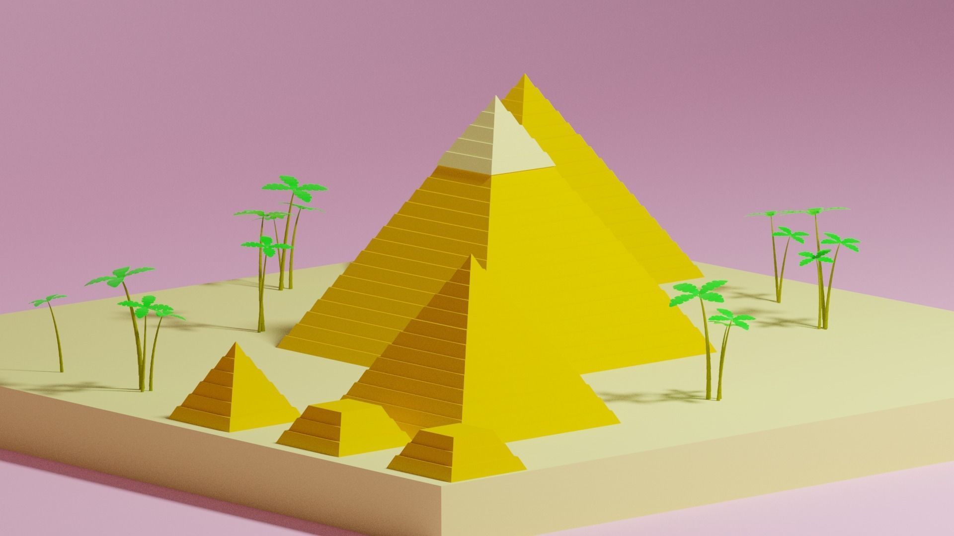 Cartoon Egyptian Pyramid 3D model_6