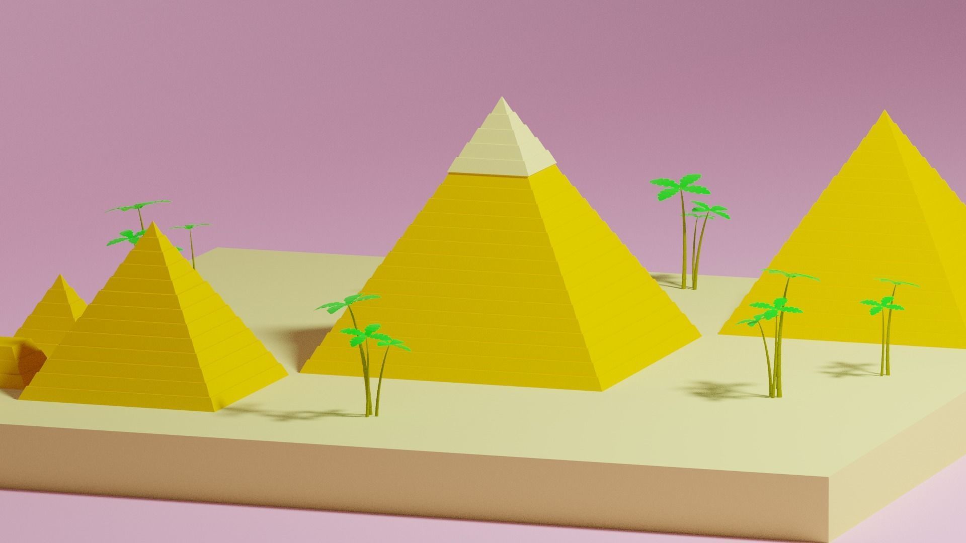 Cartoon Egyptian Pyramid 3D model_4
