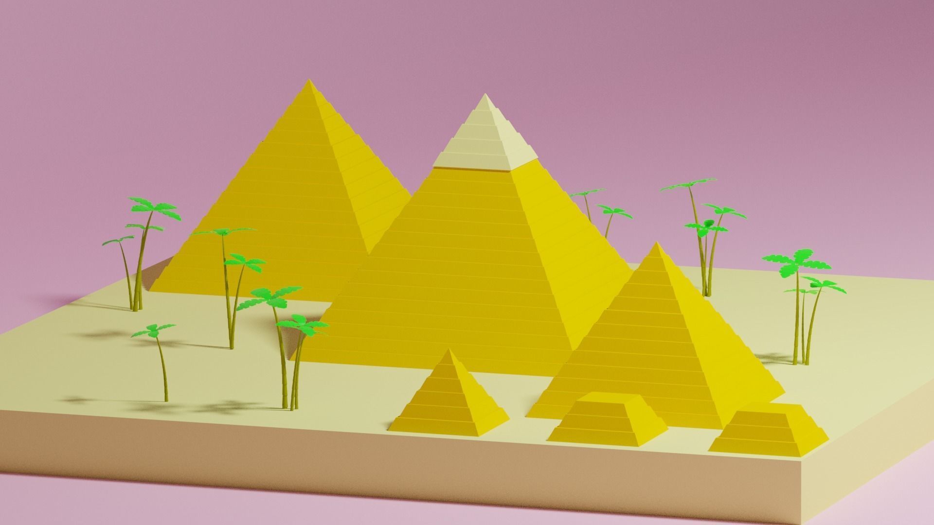 Cartoon Egyptian Pyramid 3D model_3