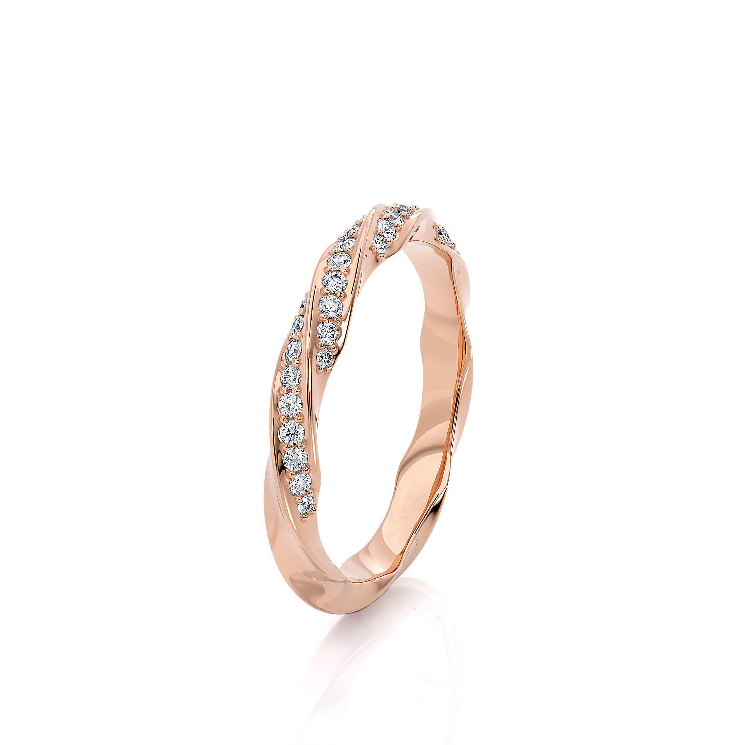 Band ring spiralle with stones 3D print model_10
