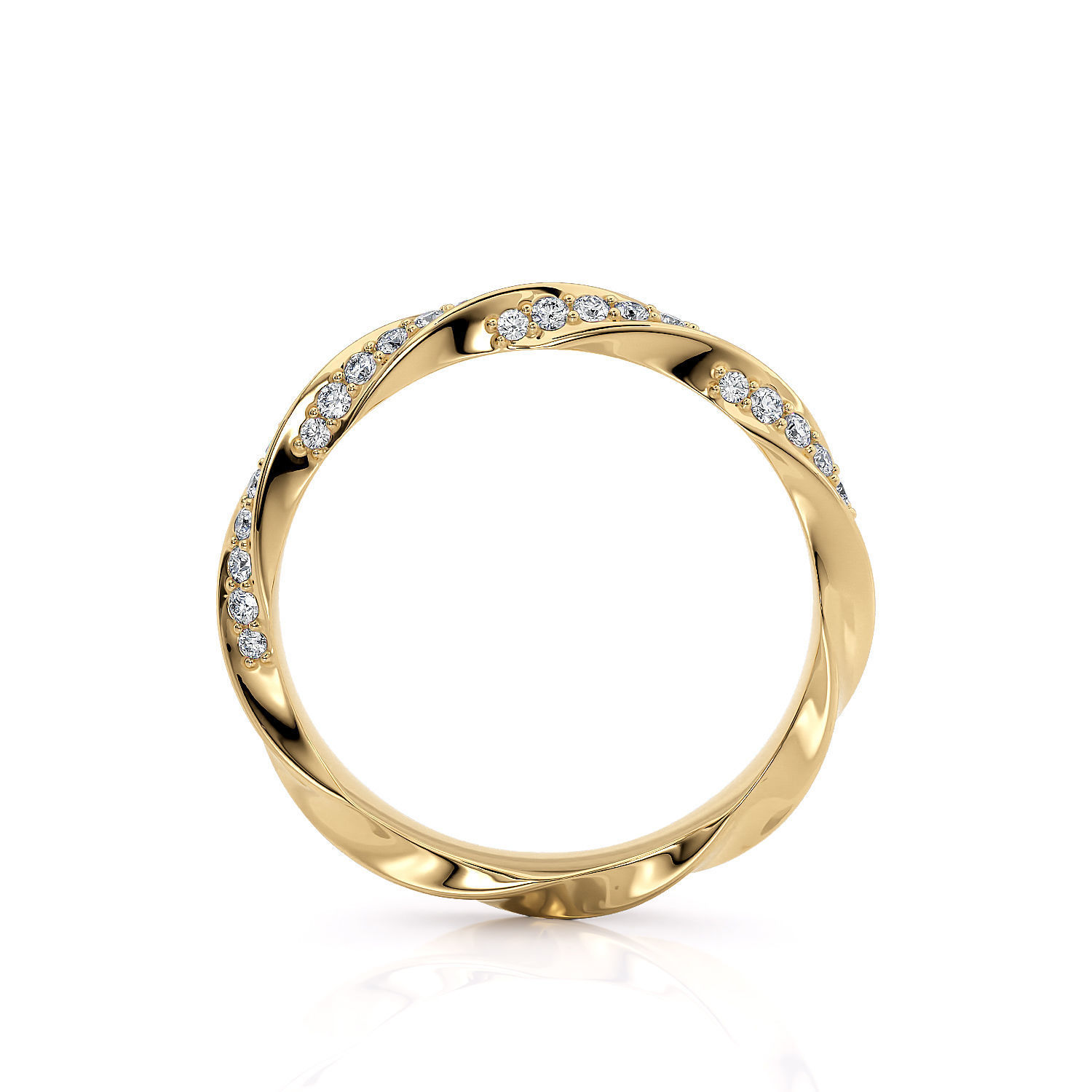 Band ring spiralle with stones 3D print model_15