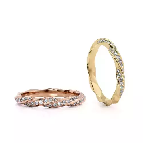 Band ring spiralle with stones 3D print model