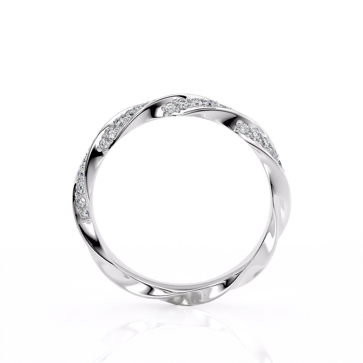 Band ring spiralle with stones 3D print model_14