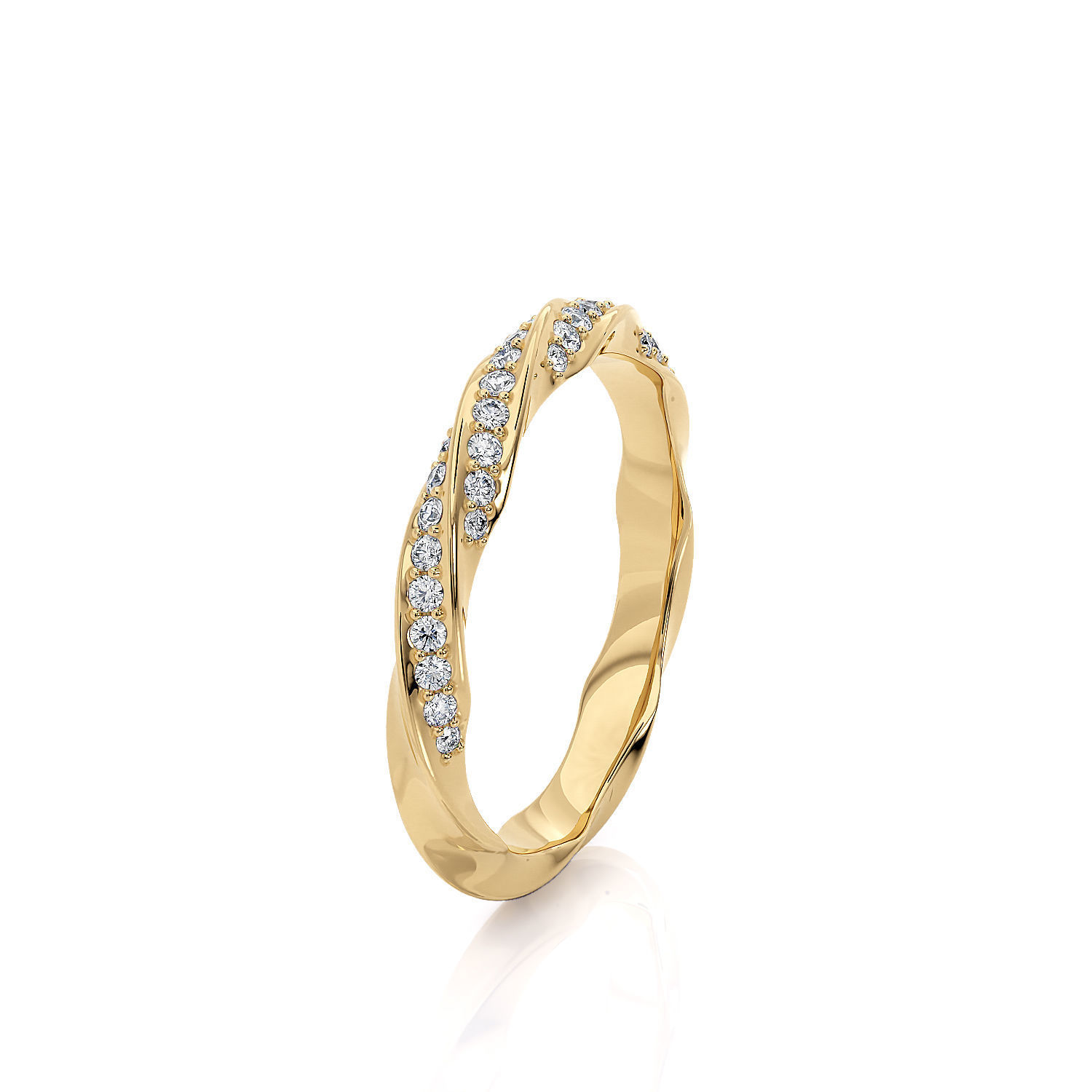 Band ring spiralle with stones 3D print model_12