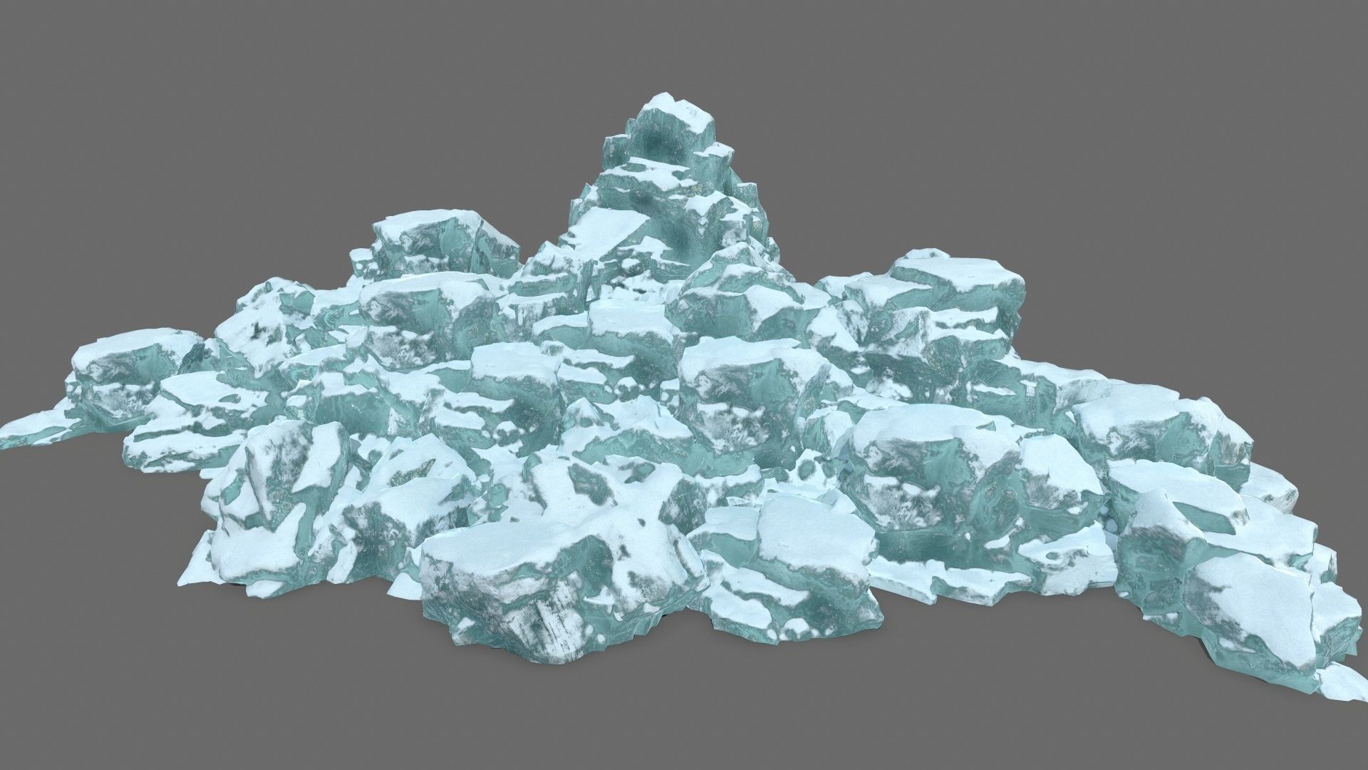 ice set 3 iceberg Low-poly 3D model_34