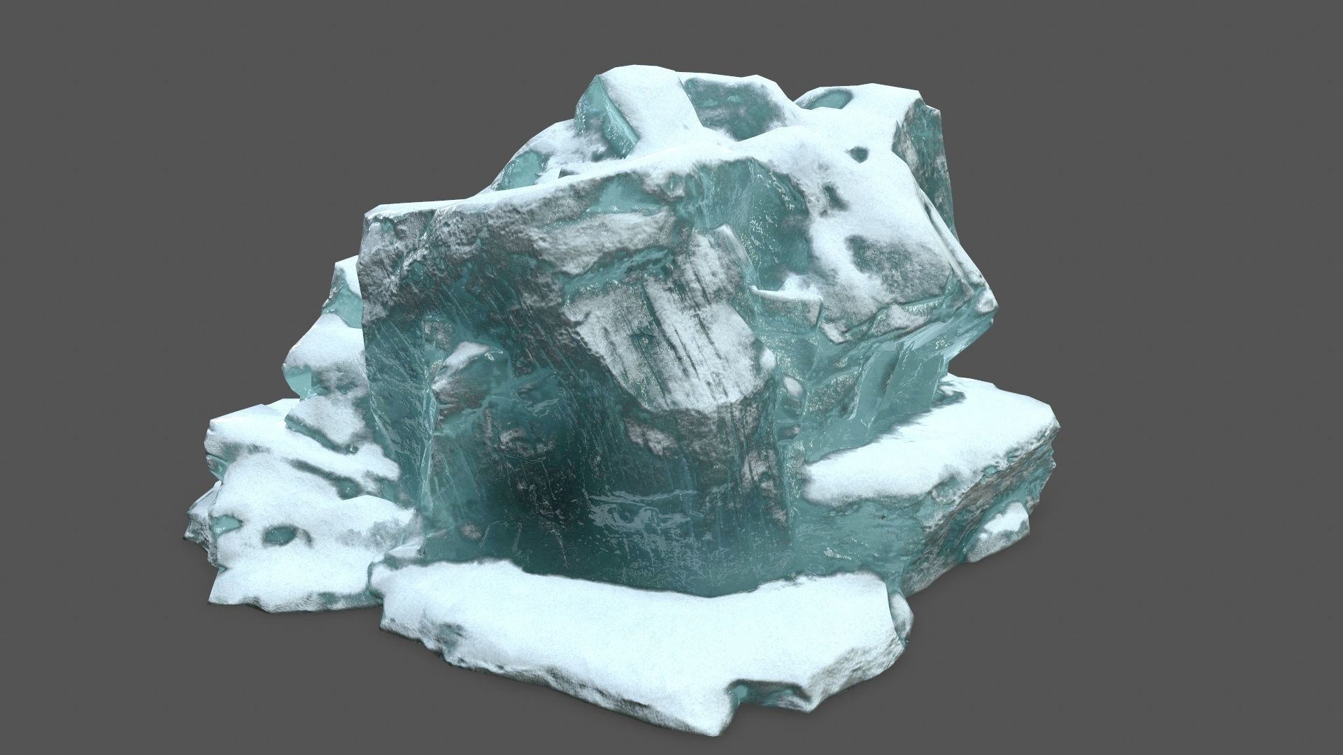 ice set 3 iceberg Low-poly 3D model_6